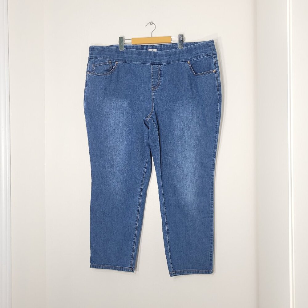 DC Jeans Blue Relaxed Fit Comfort Waist Straight Leg Denim Jeans Plus Sz 28P